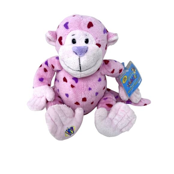 Webkinz Love Monkey Plush Sealed CODE Unused Pink Purple Hearts Ganz HM343 - Picture 1 of 7